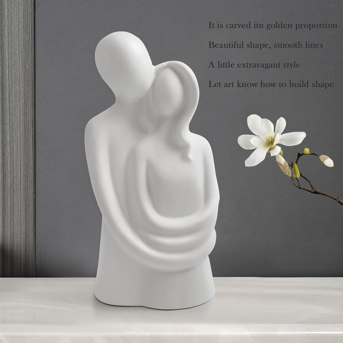 Ceramic Hugging Couple Figurine