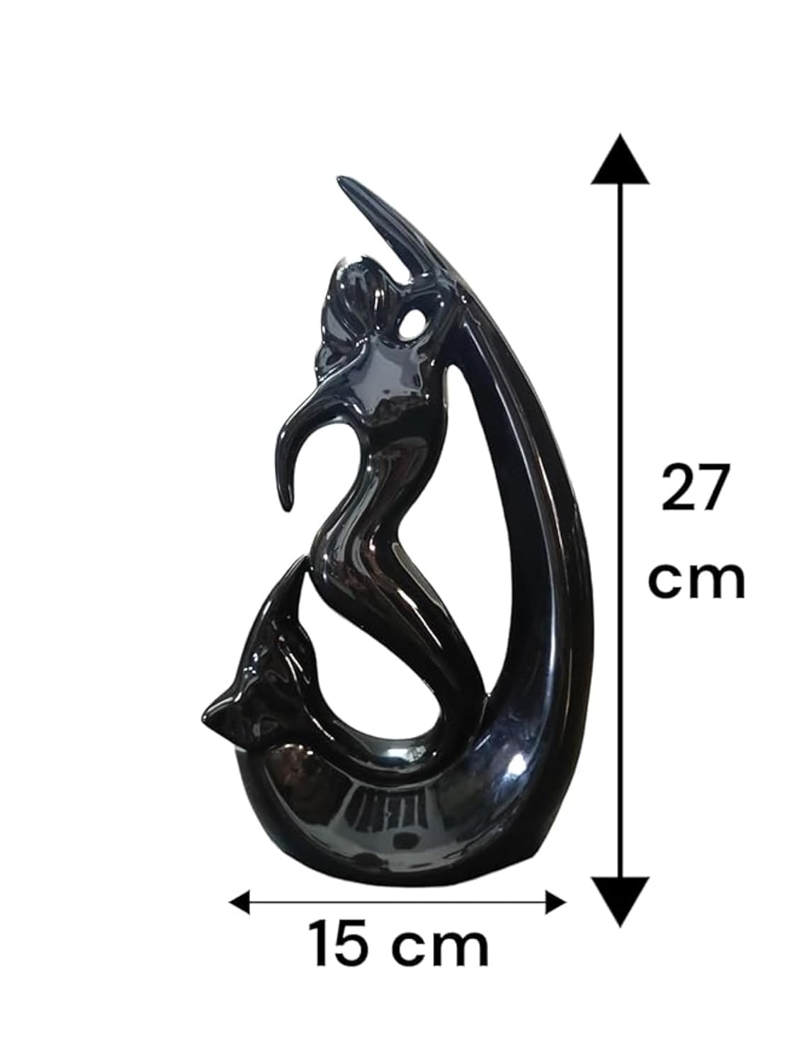 Ceramic Mermaid Black Figurine