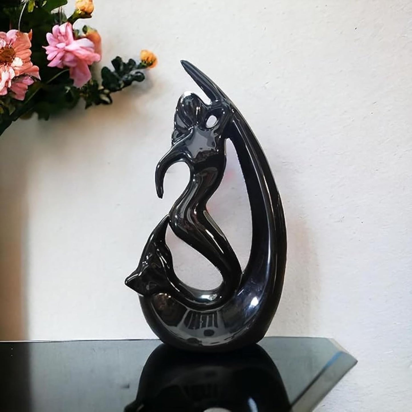 Ceramic Mermaid Black Figurine