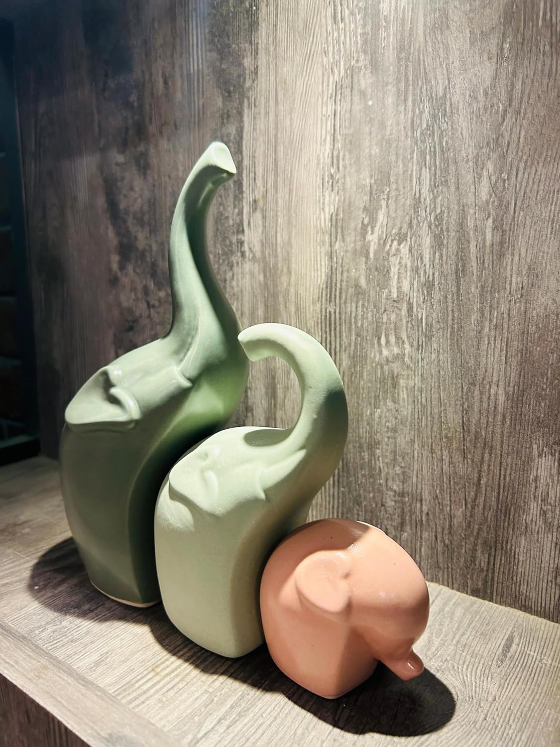 Ceramic Set if 3 Elephant Figurine
