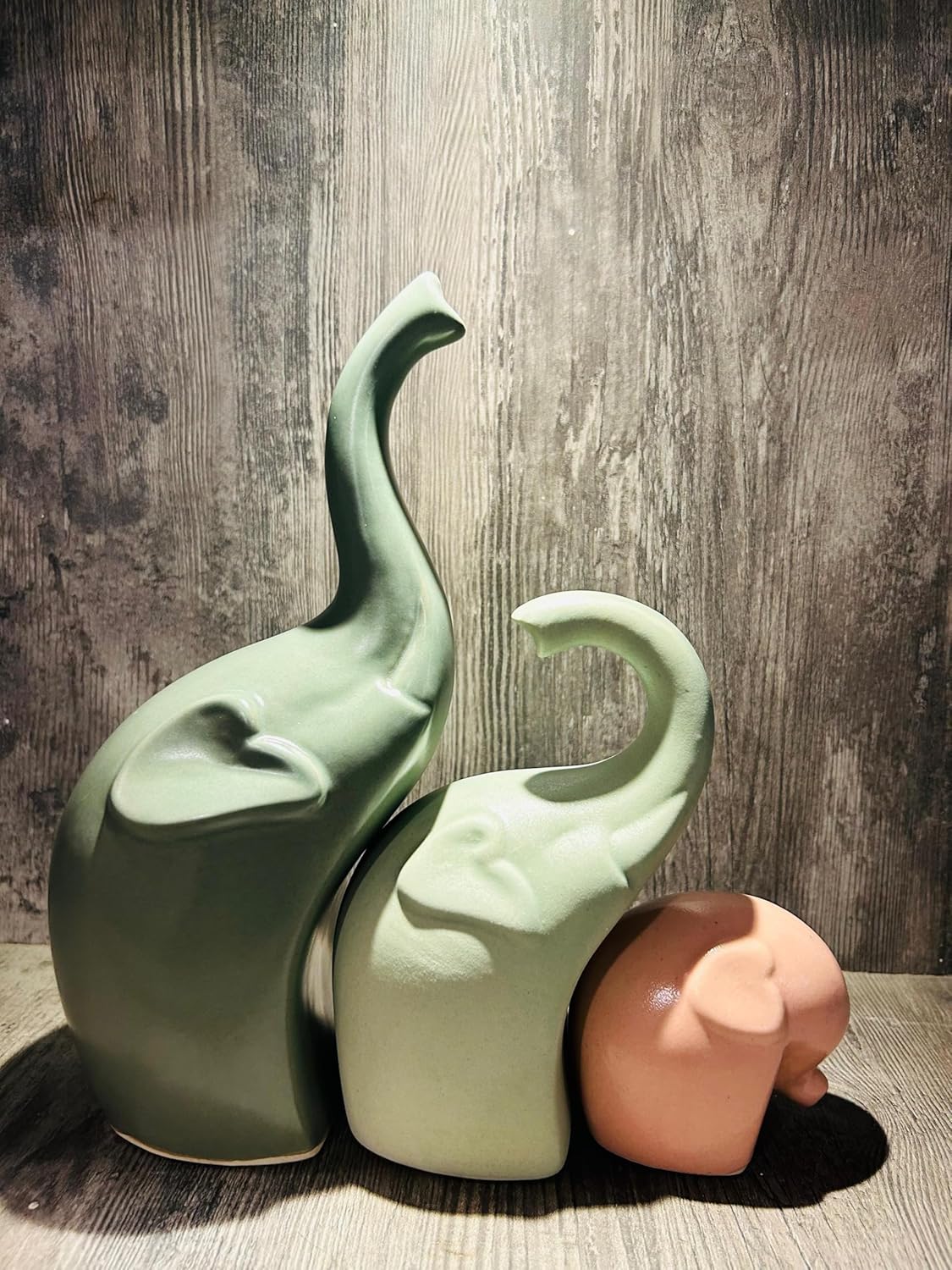 Ceramic Set if 3 Elephant Figurine
