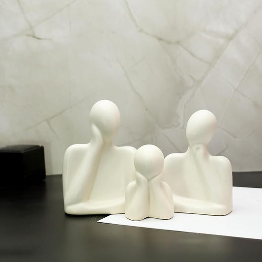 Ceramic Thinking Family Set of 3 Figurine