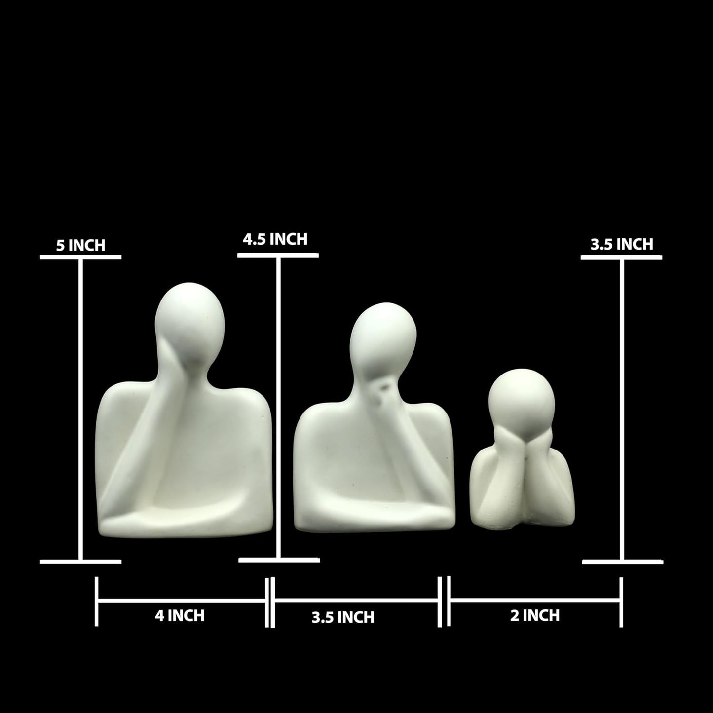 Ceramic Thinking Family Set of 3 Figurine