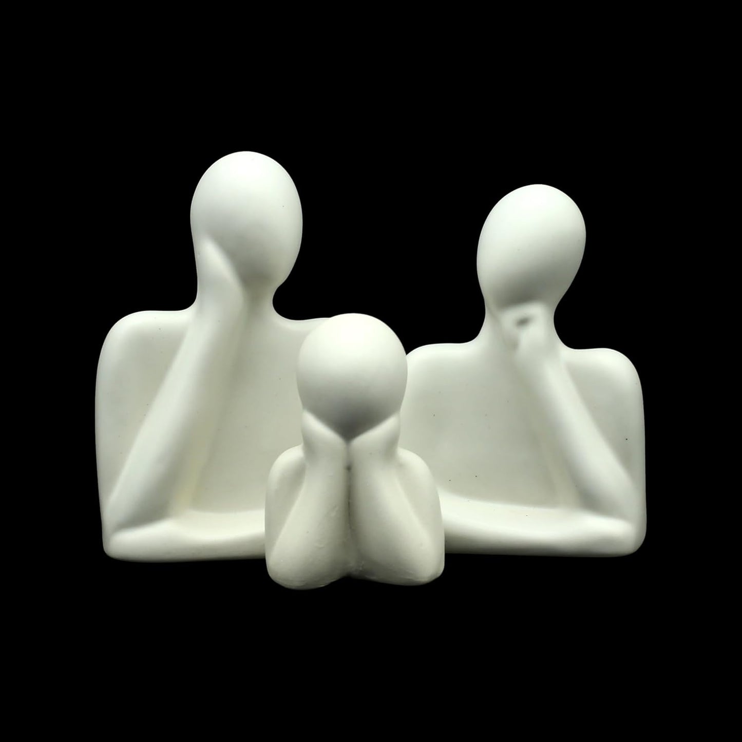 Ceramic Thinking Family Set of 3 Figurine