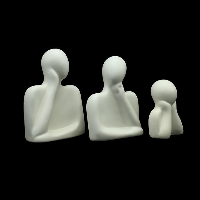 Ceramic Thinking Family Set of 3 Figurine