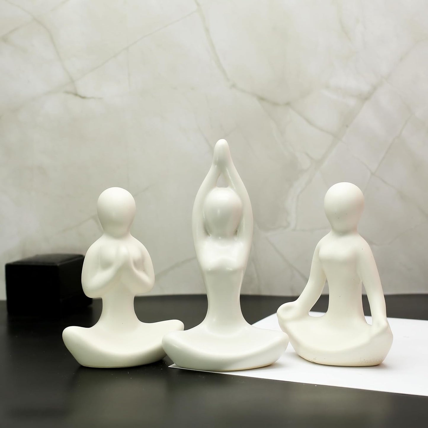 ceramic Yoga set of 3 Figurine