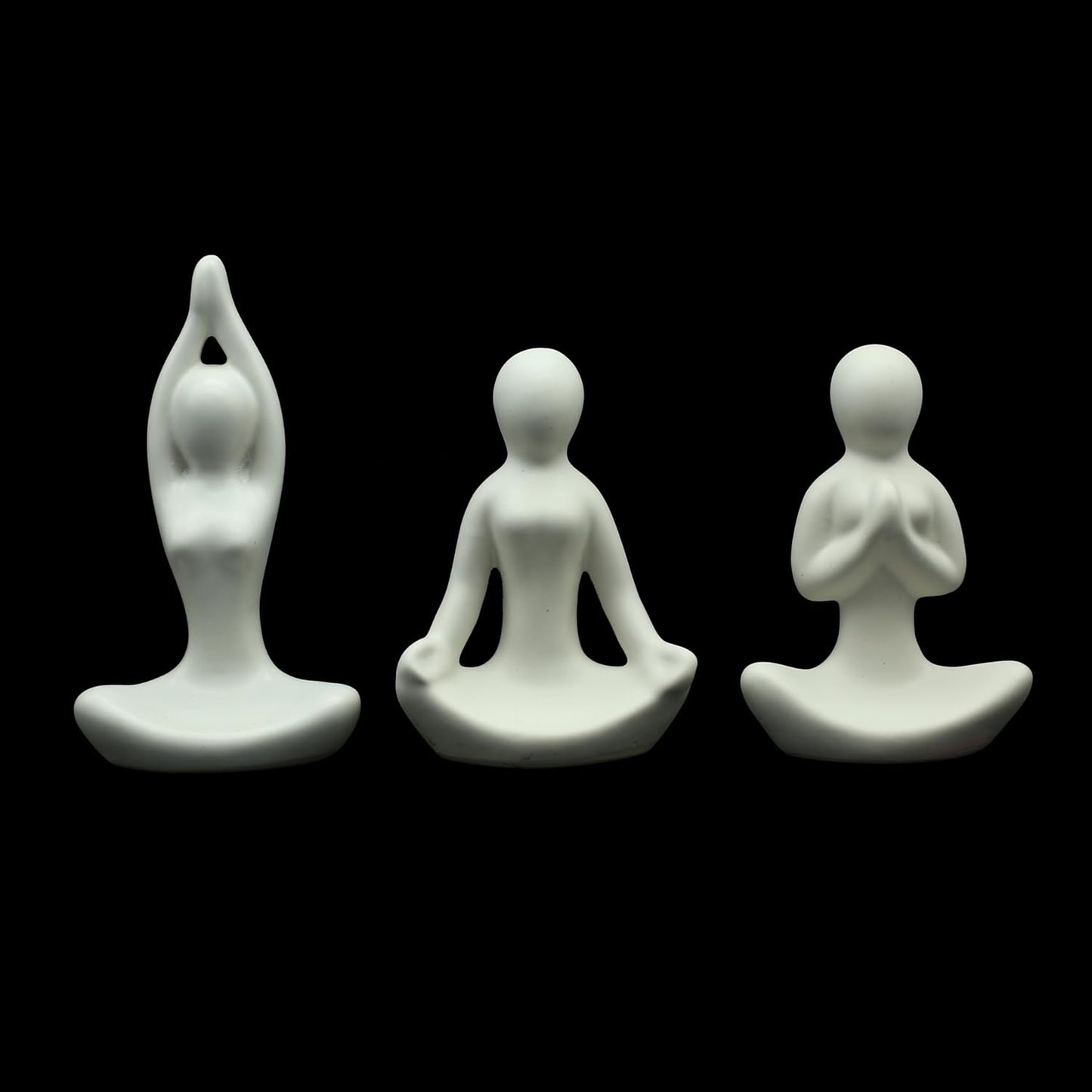 ceramic Yoga set of 3 Figurine