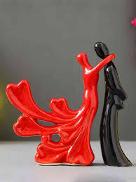 Ceramic Lover Black & Red Figurine