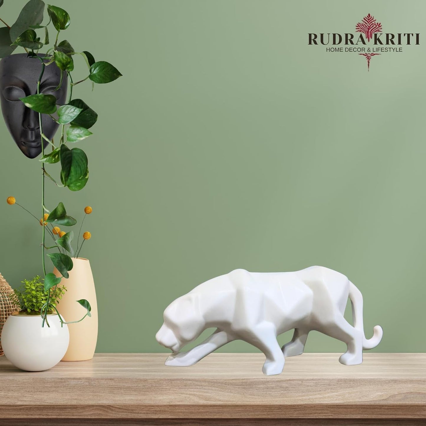 Ceramic White Diamond Panther