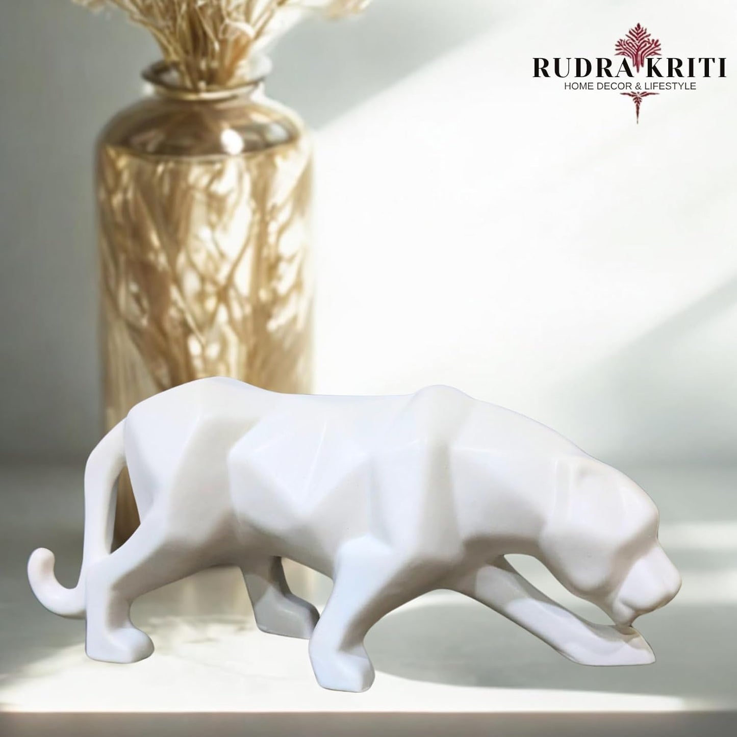 Ceramic White Diamond Panther