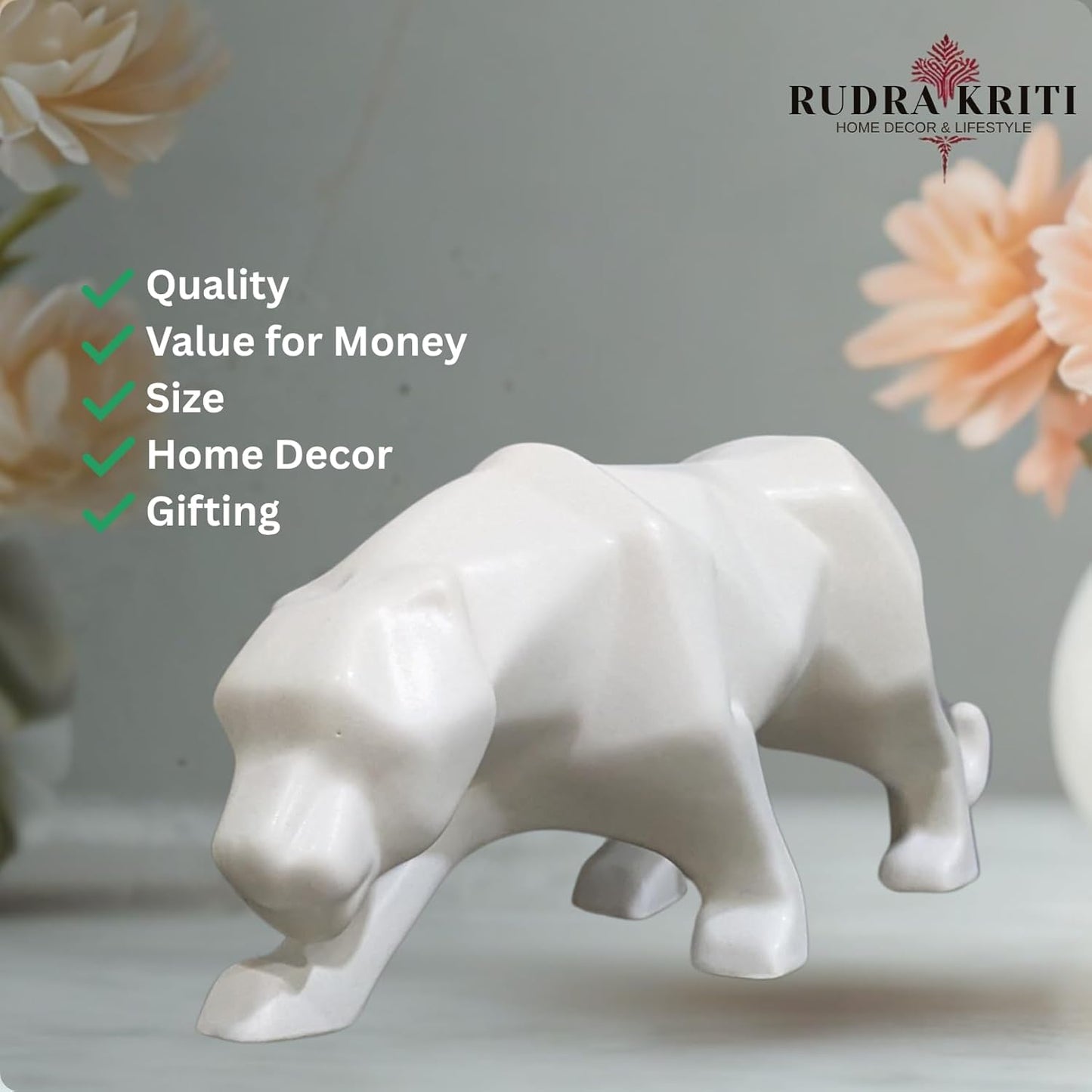 Ceramic White Diamond Panther